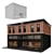 Brick & Wood Café Facade 3D model small image 3