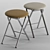 Elegant Sigma Stool - Chrome Metal Frame & Synthetic Leather Upholstery 3D model small image 1