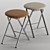 Elegant Sigma Stool - Chrome Metal Frame & Synthetic Leather Upholstery 3D model small image 8