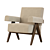 Pierre Jeanneret Easy Chair: Classic Elegance 3D model small image 1