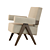 Pierre Jeanneret Easy Chair: Classic Elegance 3D model small image 2