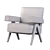 Pierre Jeanneret Easy Chair: Classic Elegance 3D model small image 4