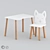 Scandi Kids Furniture Set: Ergonomic Design 3D model small image 3