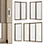 Stylish Sliding Wooden Window Set 3D model small image 1