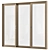 Stylish Sliding Wooden Window Set 3D model small image 5