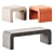 Elegant Upholstered Reeno Bench 3D model small image 1