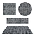 8-Piece Rug Set: Variety of Textures & Materials 3D model small image 1