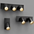 Rotating LED Wall Light - Black Gold 3D model small image 2