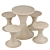 Elegant Pimar Sinusoide Table & Stool 3D model small image 1