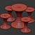 Elegant Pimar Sinusoide Table & Stool 3D model small image 4