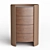 Elegant Walnut and Leather Chest of Drawers 3D model small image 2