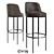 Modern Italian Caratos Bar Chair 3D model small image 1