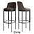 Modern Italian Caratos Bar Chair 3D model small image 3