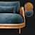 Modern Wood and Brass Lounge Sofa 3D model small image 2