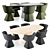 Sleek Allure O Table & Flair O Chair Set 3D model small image 3