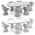 Sleek Allure O Table & Flair O Chair Set 3D model small image 6