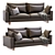 Elegant Harmony Leather Sofa 3D model small image 2