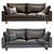 Elegant Harmony Leather Sofa 3D model small image 3