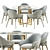 LIV 4Marina Chair Set with Silverado Brass Table 3D model small image 1