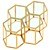 Hexagon Gold Metal End Table 3D model small image 3
