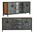 Charcoal Grey Metal Industrial Sideboard 3D model small image 1