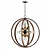 Gold and Wood Sputnik Orb Chandelier 3D model small image 2