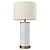 Elegant Gold Table Lamp: Grace & Fabric Shade 3D model small image 1