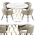 Modern MOMENTI LINTON Chair with Circuit Dining Table 3D model small image 1