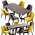Modern Mode Dining Chair and Coral Table Set 3D model small image 3