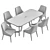 Modern Mode Dining Chair and Coral Table Set 3D model small image 7