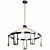 Sleek Black and Gold Chandelier 3D model small image 2