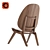 Sleek A-Frame Lounge Chair 3D model small image 2