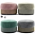 Sleek Noir Pouf Ottoman 3D model small image 1