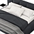 Italian Tufty Black Bed 3D model small image 3