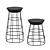 Sleek Height-Adjustable Stool 3D model small image 1