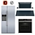 Neff N90 Appliance Set: Oven, Fridge, Cooktop, Hood 3D model small image 1