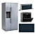 Neff N90 Appliance Set: Oven, Fridge, Cooktop, Hood 3D model small image 2