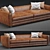 Rourke Contemporary Leather Sofa 3D model small image 2