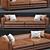 Rourke Contemporary Leather Sofa 3D model small image 3