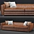 Rourke Contemporary Leather Sofa 3D model small image 4