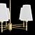 Elegant Fabric and Metal Chandelier 3D model small image 2