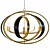Lustrous Bronze and Gold Oval Chandelier 3D model small image 1