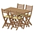 Foldable Outdoor Table and Chairs Set 3D model small image 1