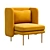Opulent Velvet Lounge Chair 3D model small image 1