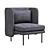 Opulent Velvet Lounge Chair 3D model small image 2