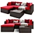 Huang Outdoor Rattan Sectional 3D model small image 1