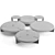 Minotti Keel Round Coffee Tables Set 3D model small image 2