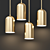 Brass Tone LED Pendant Lamp 3D model small image 1