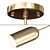 Brass Tone LED Pendant Lamp 3D model small image 2