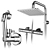 Modern Faucets and Shower Systems - Grohe and IDEAL Standard Set 3D model small image 3